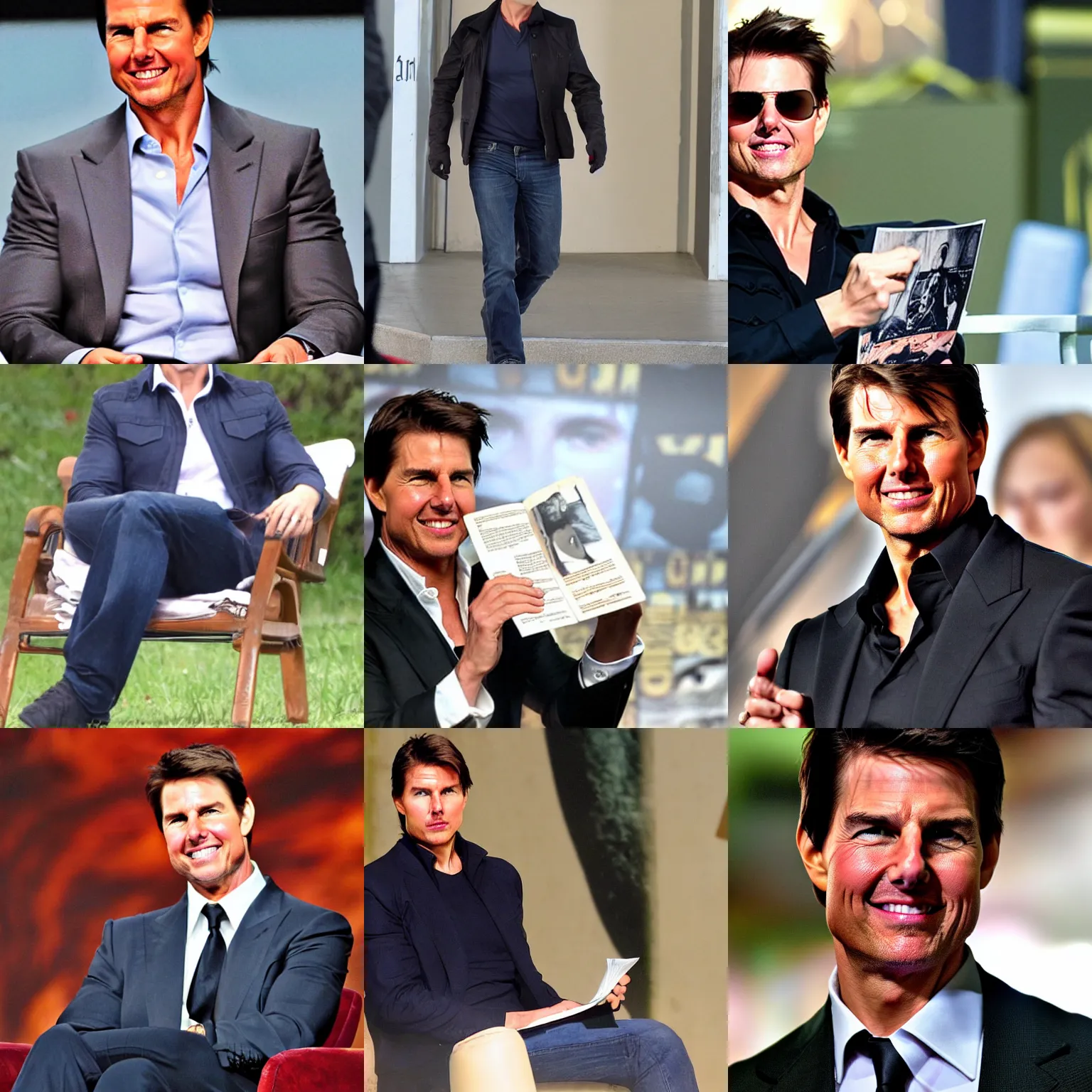 Prompt: tom cruise during a thetan reading