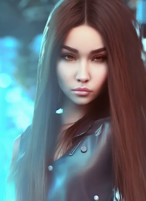 Image similar to Madison Beer as a video game character, digital art, unreal engine, unreal engine render, blender render, render, 4k, coherent