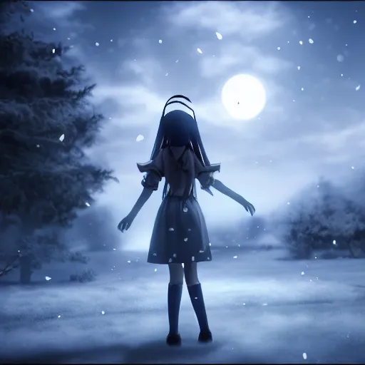 Steam Workshop::Moonlight rain anime girl 4k live wallpaper
