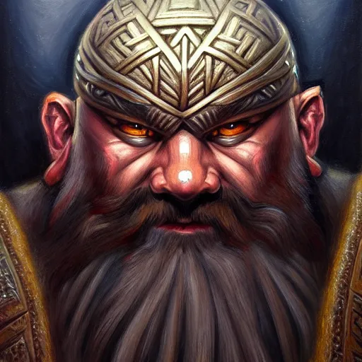 Image similar to portrait painting of a dwarven berserker, sharp focus, high symmetry, award - winning, trending on artstation, masterpiece, highly detailed, intricate. art by terese nielsen