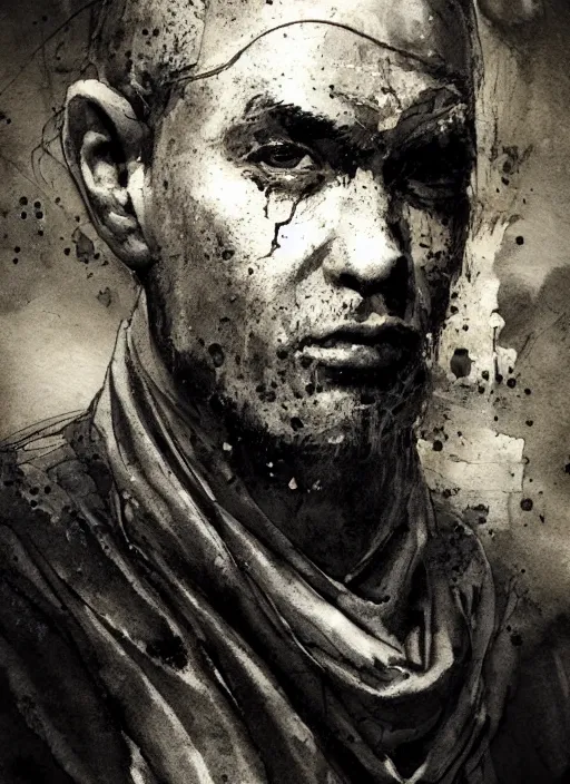 Image similar to portrait, Anarchistic Monk, watercolor, dramatic lighting, cinematic, establishing shot, extremly high detail, foto realistic, cinematic lighting, pen and ink, intricate line drawings, by Yoshitaka Amano, Ruan Jia, Kentaro Miura, Artgerm, post processed, concept art, artstation, matte painting, style by eddie mendoza, raphael lacoste, alex ross