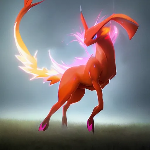 Cross between a pikachu and a rapidash, cinematic