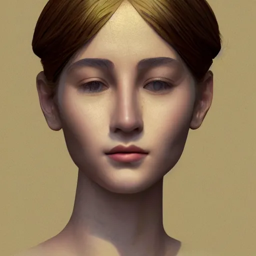 Prompt: a young beautiful woman made from marble, face in the style of constantin brancusi : 5, wes anderson background, casual modern clothing, artgem, portrait, boris valejo, kawaii hairstyle, pastel colors, colorful, octane render, digital painting, details, unreal engine, museum piece, dynamic light,