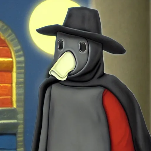 Prompt: plague doctor in Pingu