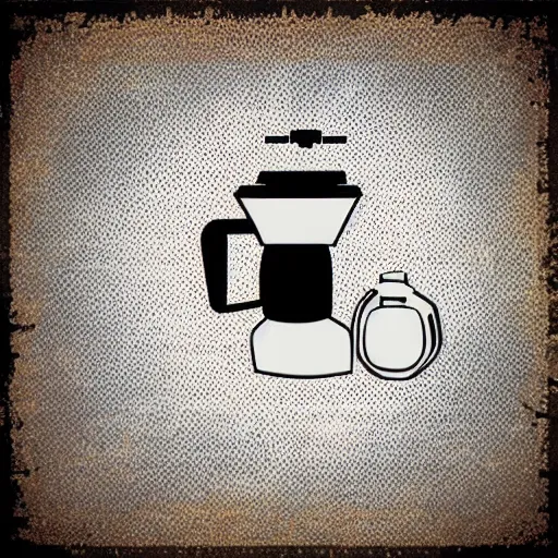 Prompt: minimalist diagram of coffee maker parts, pop art illustration