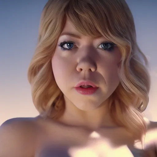 Image similar to detailed film still of jennette mccurdy wearing a playboy bunny outfit, 8 k, by greg rutkowski, artgerm, global illumination