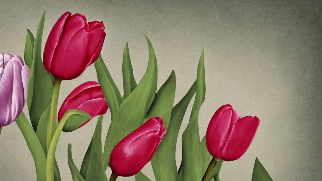 Prompt: storybook illustration impassable the very crispest, neatest tulip