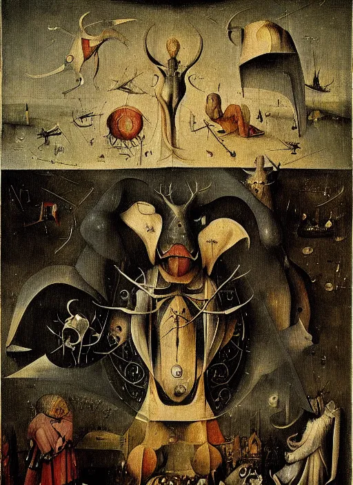 Prompt: The Great Beast, artwork by Hieronymus Bosch