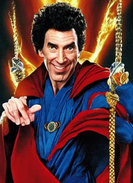 Prompt: Cosmo Kramer as Dr. Strange, Kramer's face