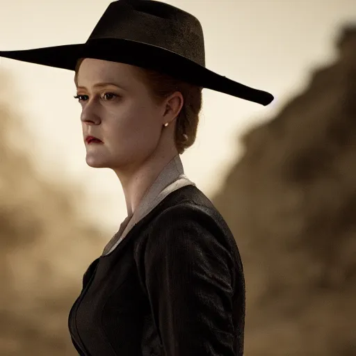 Prompt: Dolores Abernathy from Westworld, Evan Rachel Wood as Dolores Abernathy, high-quality 4k portrait