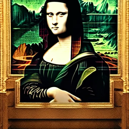 Image similar to ghost in the shell in the mona lisa style