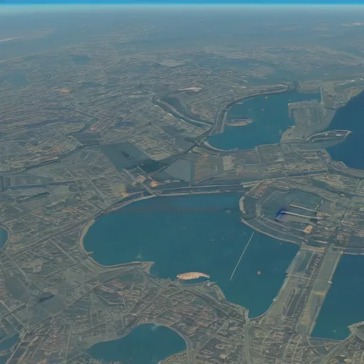 Image similar to vice city view from the international space station