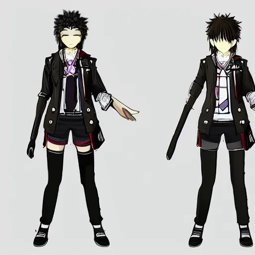 Image similar to concept art for a new danganronpa protagonist for a new danganronpa game, highly detailed