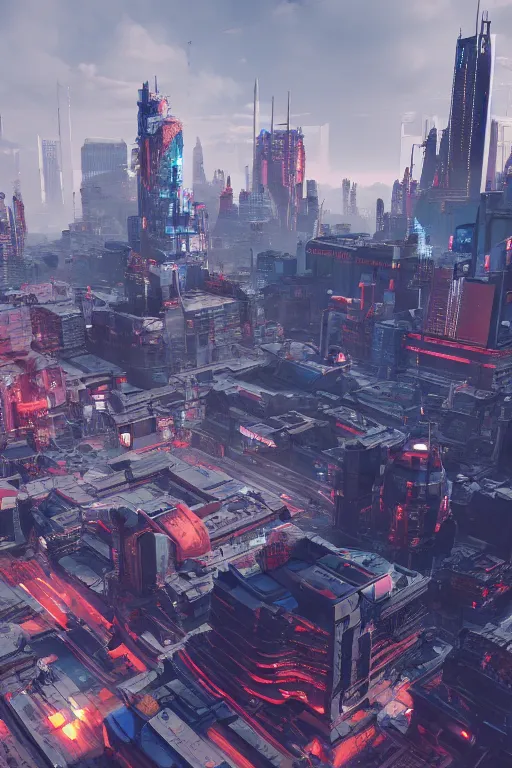 Image similar to cyberpunk city lviv, a lot of future technologies, flying cars, unreal engine, octane render, epic scale, cinema view, 8 k