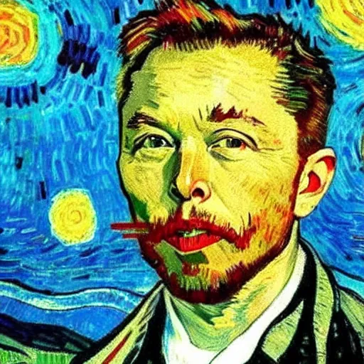 Image similar to elon musk by van gogh