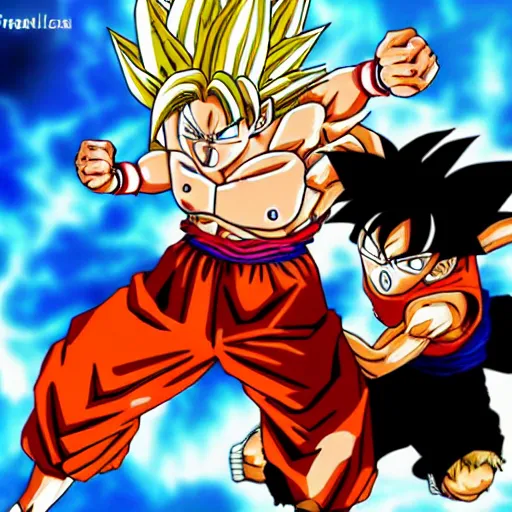 Image similar to goku vs luffy