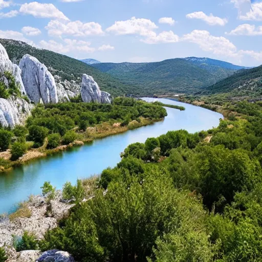 Prompt: eue of the earth cetina river