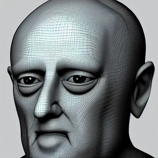 Prompt: mike ehrmentraut as a 3d cartoon character, stylized, portrait, facing forward