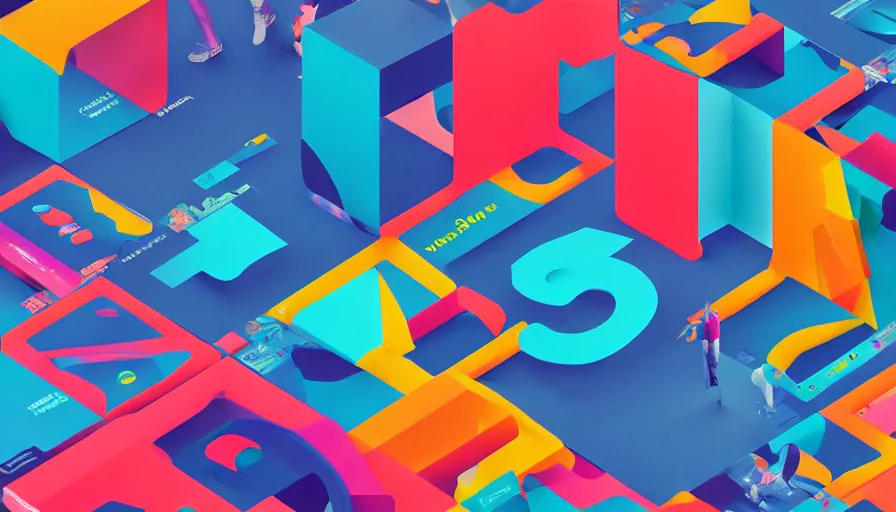 Image similar to trend behance case, web 3. 0, webgl, 3 d, colourful, ux, ui, typography