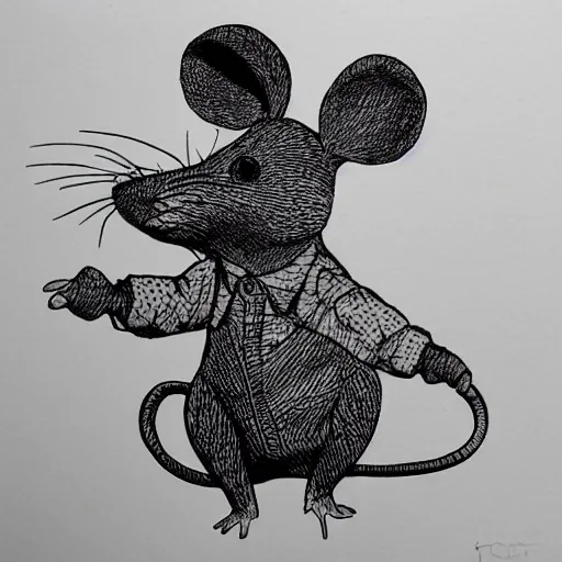 Image similar to a mouse in the style of James jean