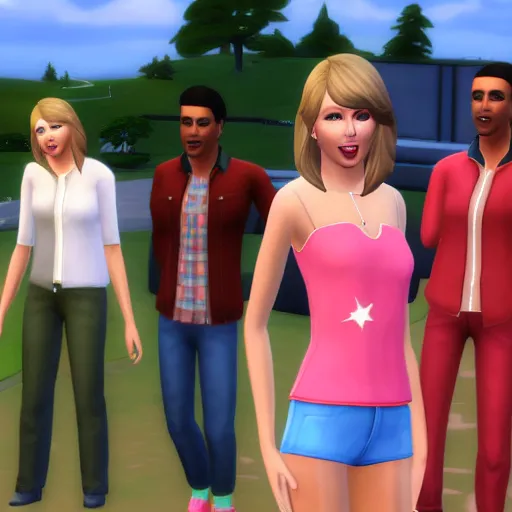Prompt: taylor swift in the sims 4