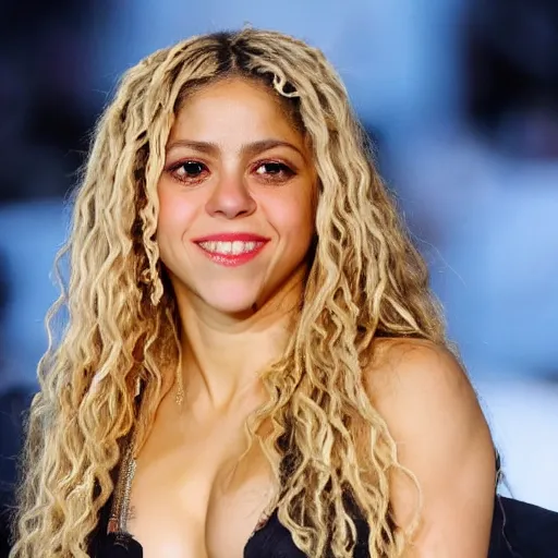 Prompt: Shakira stealing a lot of money