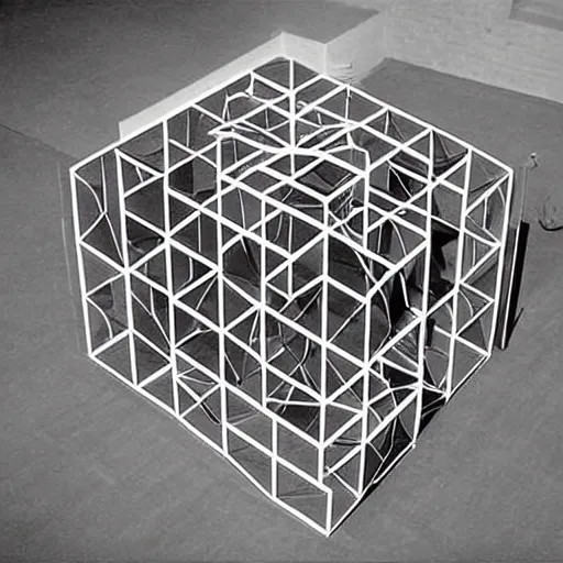 Image similar to hypercube by m. c. escher, art installation, photograph