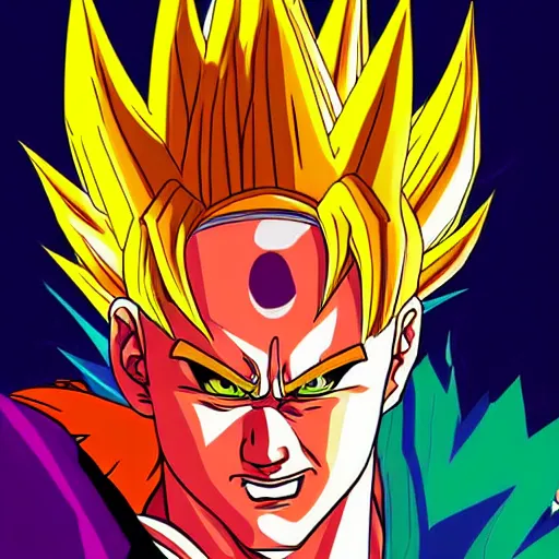 Image similar to Lebron James Lebron James Lebron James Lebron James Lebron James cosplay as Super saiyan Goku, detailed digital art, colourful masterpiece beautiful beautiful beautiful