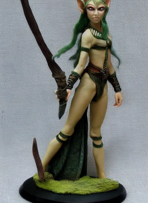 Prompt: Images on the store website, eBay, Full body, Miniature of a Female Elven Warrior