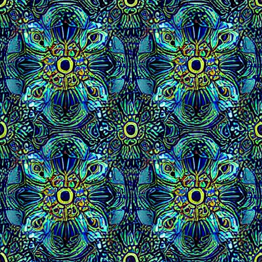 Prompt: exquisite fresh psychedelic print with beautiful and high resolution elements developed into seamless patterns