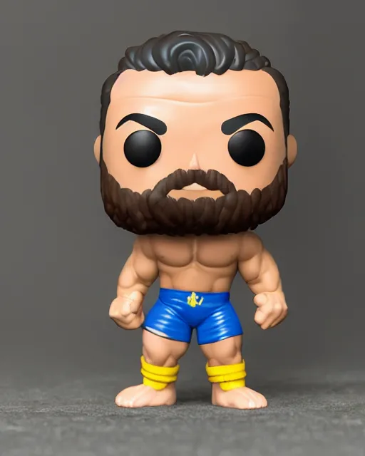 Image similar to Wrestler Funko Pop. Photographic, photography