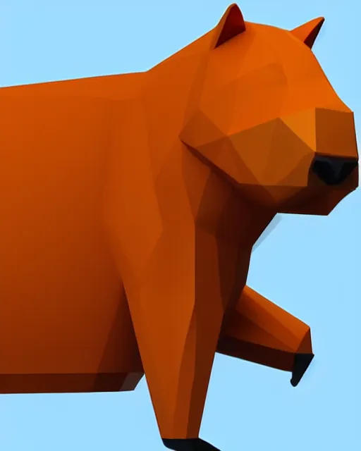 Image similar to low polygon render of a capybara on a white background, isometric 3d, ultra hd