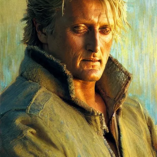 Image similar to detailed portrait of rutger hauer, spring light, painting by gaston bussiere, craig mullins, j. c. leyendecker