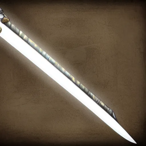 Image similar to A beautiful and realistic longsword,dazzling gem in the hilt,fantasy,masterwork,digital art,artstation