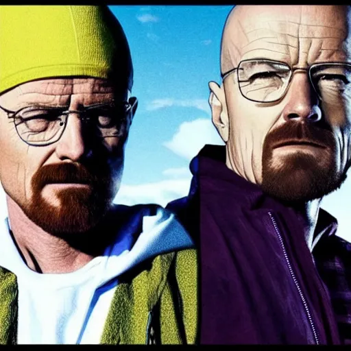 Image similar to walter white and jesse pinkman muckbang