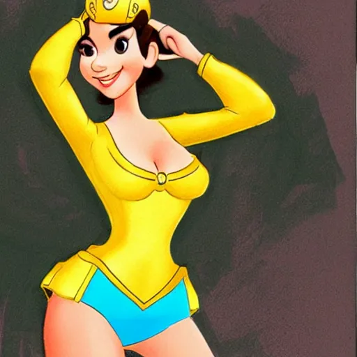 Prompt: milt kahl sketch of victoria justice with kim kardashian body as princess daisy from super mario bros