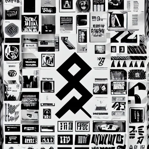 Image similar to black on white graphic design in style of david rudnick, eric hu, guccimaze, acid, y 2 k, 4 k sharpening,