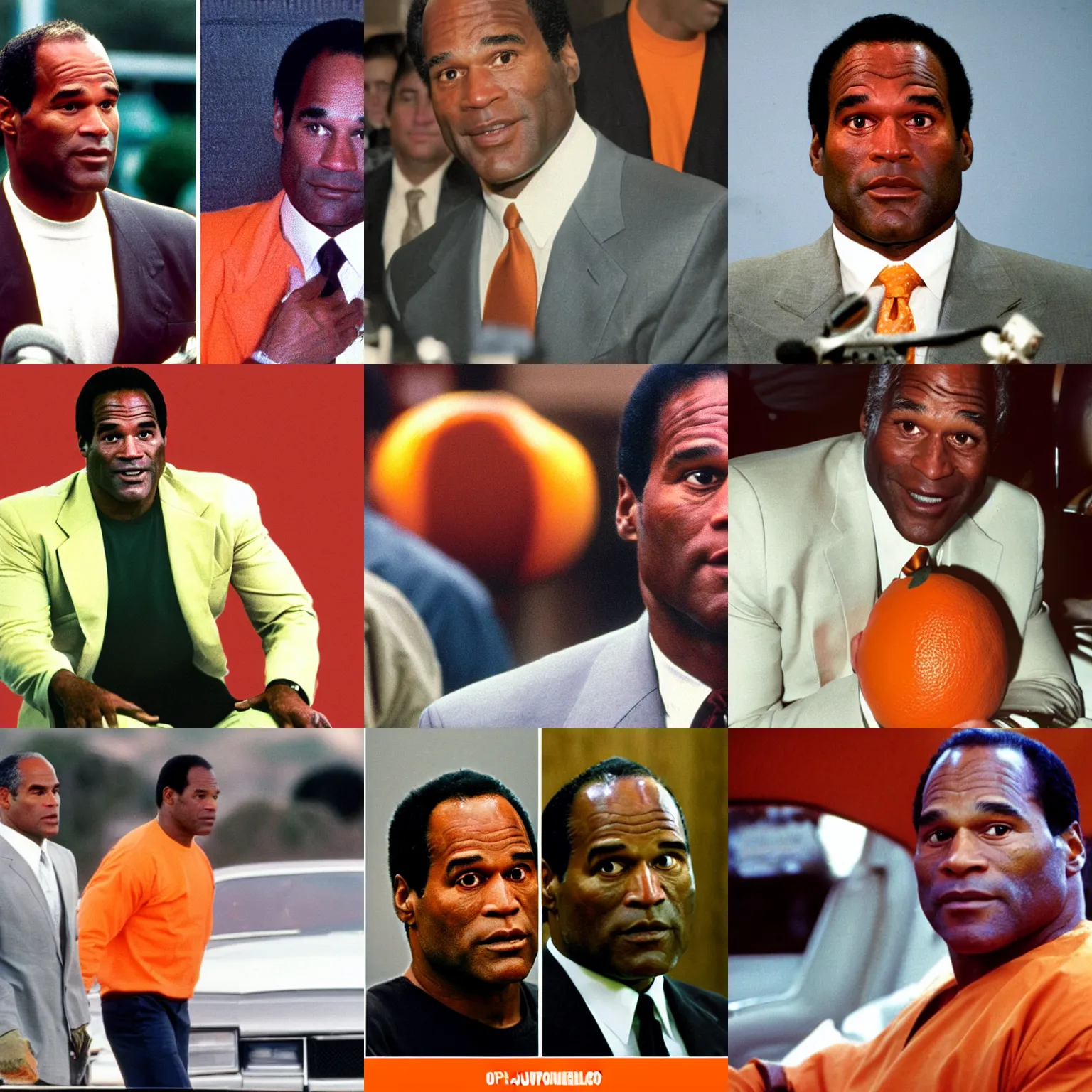 Prompt: o. j. simpson as an orange