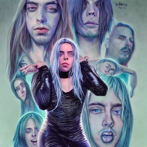 Image similar to Billie Eilish, by Chris Moore, by Mark Brooks, by Donato Giancola, by Victor Nizovtsev, by Rafael Albuquerque