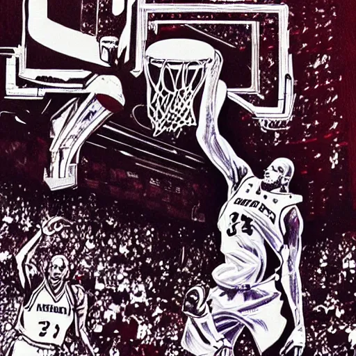 Image similar to “Basketball Pope Shaq” highly detailed illustration by Yoshitaka Amano