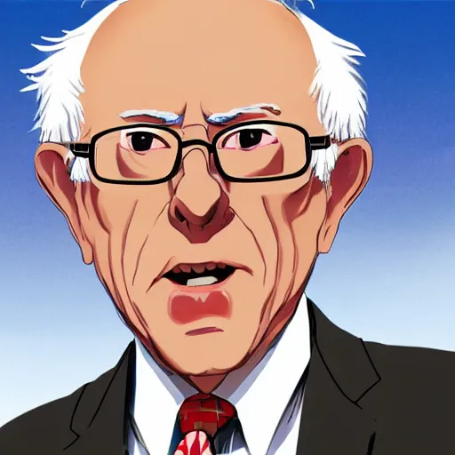 Image similar to Bernie Sanders anime, highly detailed