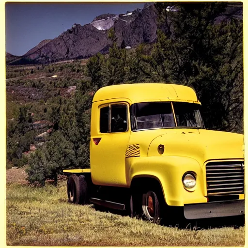 Prompt: photo, wyoming, truck, kodak ektachrome 1 2 0, 2 6 mm,