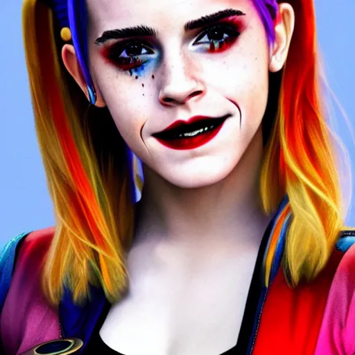 Image similar to emma watson as harley quinn from suicide squad