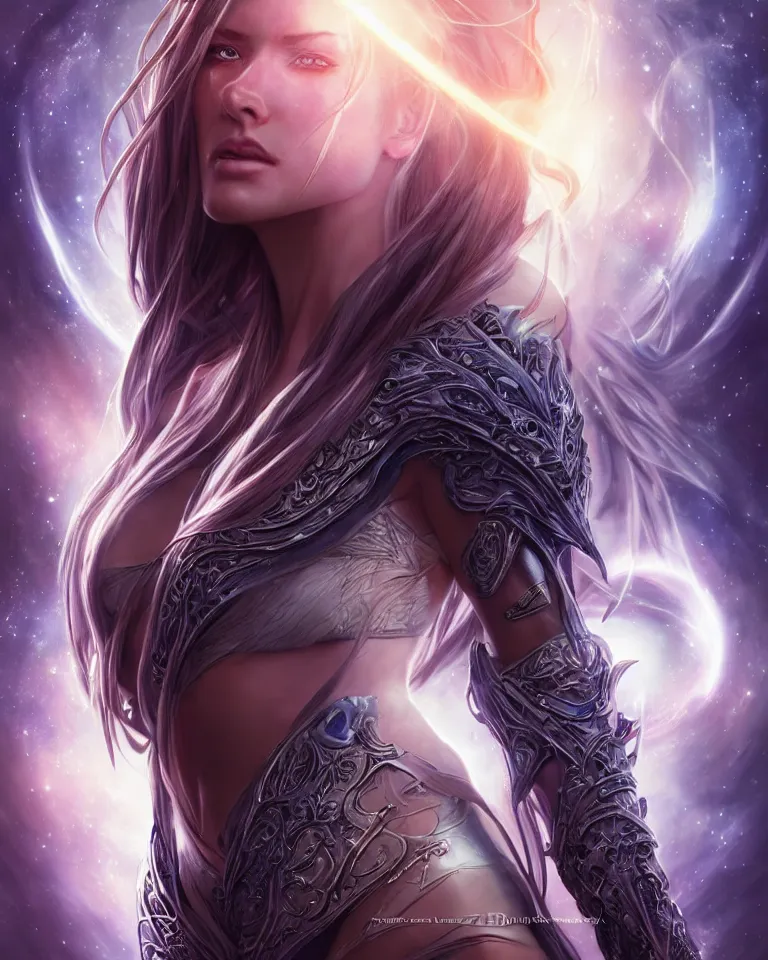 Image similar to beautiful cinematic fantasy poster, goddess of light and love, beautiful glowing galaxy eyes, hybrid from The Elden Ring and art direction by Darius Zawadzki ;by artgerm; wayne reynolds art station; cinematic quality character render; low angle; ultra high quality model; production quality cinema model;