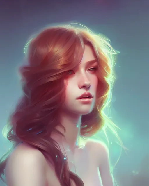 Prompt: portrait of a beautiful girl, flowy hair, cinematic lighting, highly detailed, digital painting, trending on artstation, pixiv, concept art, sharp focus, illustration, art by ross tran and wlop