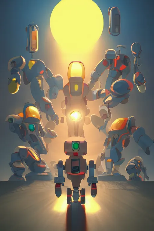 Prompt: metabots medabots medarotto medarot robot minimalist comics, behance hd by jesper ejsing, by rhads, makoto shinkai and lois van baarle, ilya kuvshinov, rossdraws global illumination ray tracing hdr radiating a glowing aura