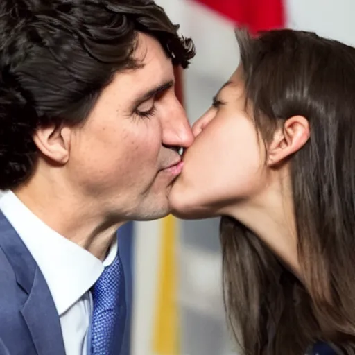 Image similar to high quality high detail justin trudeau kissing naruto