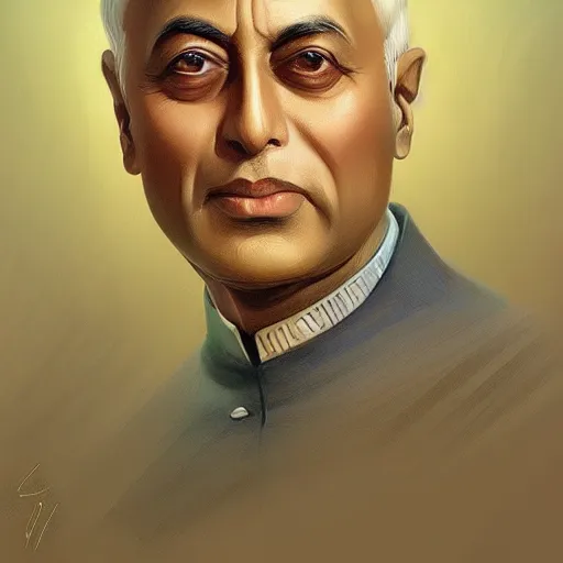 Prompt: jawahar lal nehru, digital painting, ultradetailed, artstation, ultradetailed, pinterest,