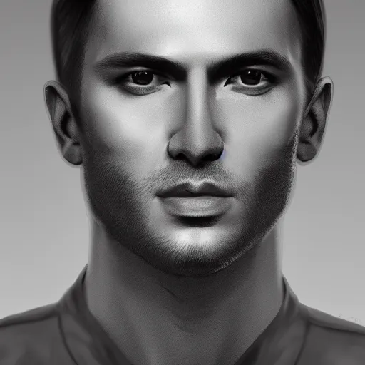 Prompt: A handsome man illustrated by Yury Kantsevich and Tuna Ferit Hidayetoglu, portrait imagery, trending on artstation, artstationHD, artstationHQ, artstation digital artwork, photorealistic imagery, photorealistic facial features, intricate, 4k, 8k