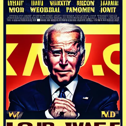 Image similar to movie poster for joe biden war